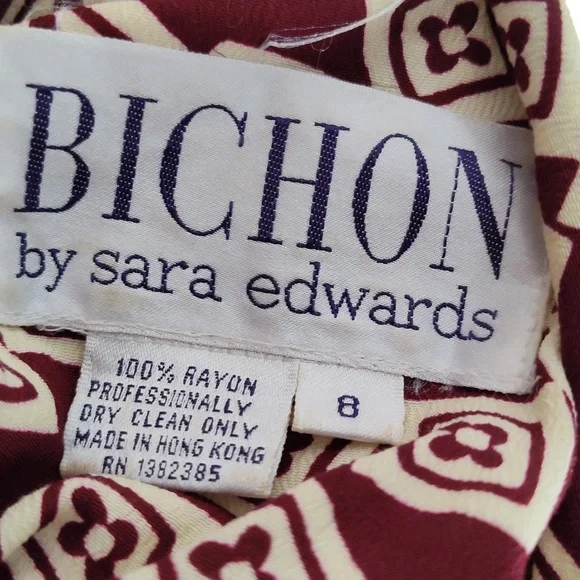 Vintage 80s/90s dress Bichon by Sara Edwards sz8 - Picture 9 of 9